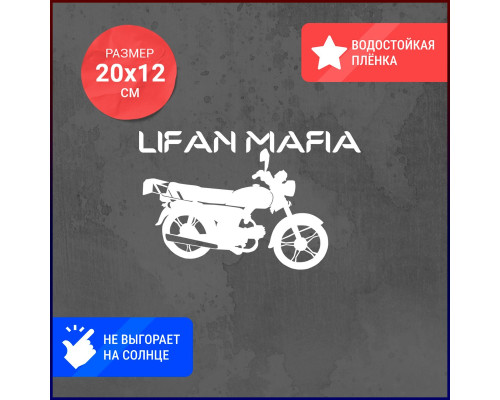 Наклейка Lifan для вашего авто размером 20х12 - украсьте свой автомобиль стильным аксессуаром!