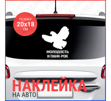 Наклейка на авто 20х18 Молодость и панк-рок