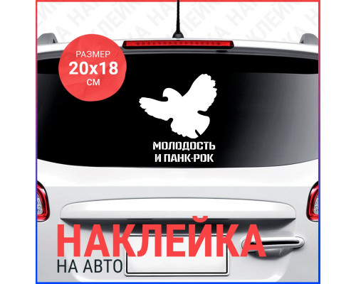 Наклейка "Молодость и панк-рок" для автомобиля 20x18