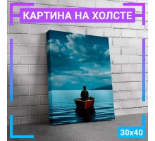 Картина интерьерная на холсте "Ночной лодочник" 30х40 см