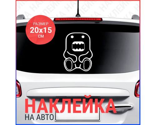 Наклейка Domo Kun на автомобиль размером 20x15 см