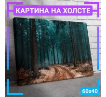 Картина интерьерная на холсте "Тропинка в лесу" 60х40 см