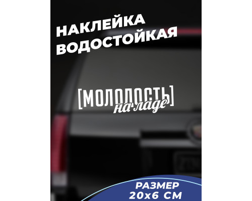 "Молодость всегда с тобой: наклейка на авто 20x6"