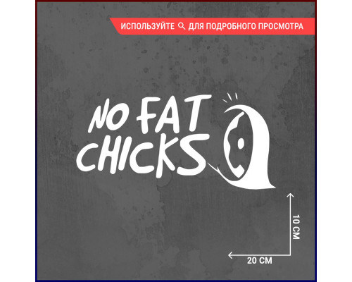 "Уникальная наклейка для авто: No Fat Chicks 20x10"