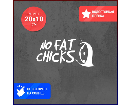 "Уникальная наклейка для авто: No Fat Chicks 20x10"