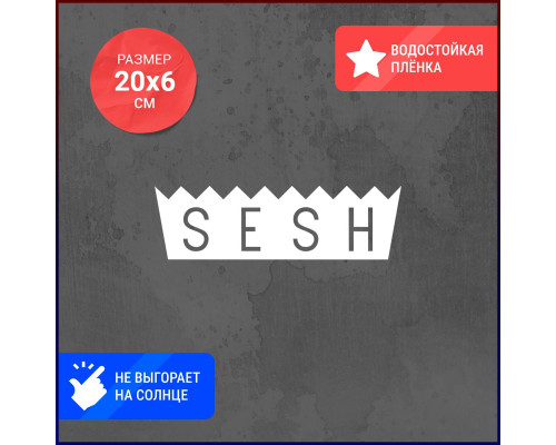 Наклейка на авто "Sesh" 20х6 - стильное оформление вашего автомобиля