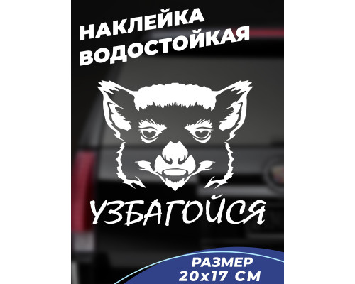 Наклейка "Узбагойся" для авто 20x17 - стильный аксессуар