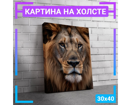 Картина "Лев" 30х40 см - украшение интерьера