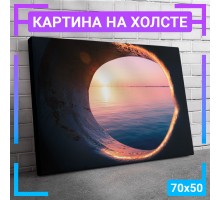 Картина интерьерная на холсте "Закат море" 70х50 см