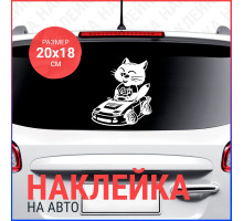 Наклейка на авто 20x18 Кот CA