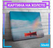 Картина интерьерная на холсте "Лодка" 50х40 см