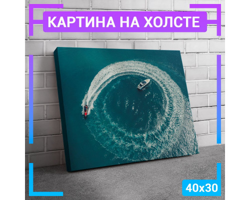 Картина "Яхты" на холсте 40x30 см