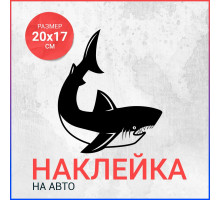 Наклейка на авто 20х17 Акула вар4