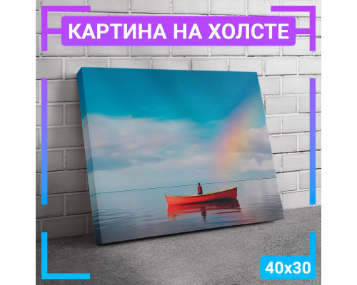 Картина "Лодка" на холсте 40x30 см