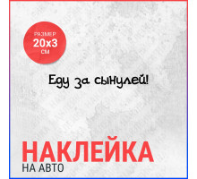 Наклейка на авто 20х3 Еду за сынулей