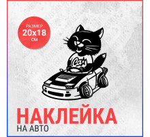 Наклейка на авто 20x18 Кот CA