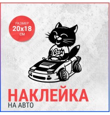 Наклейка на авто 20x18 Кот CA