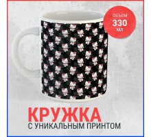 Кружка Hello Kitty black паттерн