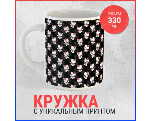 Кружка Hello Kitty Black Pattern - стиль и удобство