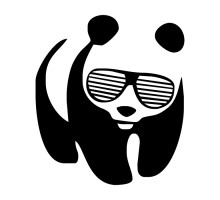 Наклейка на авто 20x17 Panda в очках