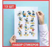 Наклейки дональд дак декоративные на стену 5-7см 13шт