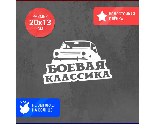 "Наклейка на авто 20х13 Боевая Классика с копейкой"